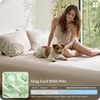 Bedsure PureWoven 100% Viscose Derived from Bamboo King Size Sheet Set 3PCS | Organically Grown, 18″ Deep Pocket, Cooling Fitted Sheet Set for Hot Sleepers, Luxury Silky Soft, No Flat Sheet, White(02 – Beige)