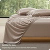 Bedsure PureWoven 100% Viscose Derived from Bamboo King Size Sheet Set 3PCS | Organically Grown, 18″ Deep Pocket, Cooling Fitted Sheet Set for Hot Sleepers, Luxury Silky Soft, No Flat Sheet, White(03 – Light Brown)
