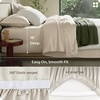 Bedsure PureWoven 100% Viscose Derived from Bamboo King Size Sheet Set 3PCS | Organically Grown, 18″ Deep Pocket, Cooling Fitted Sheet Set for Hot Sleepers, Luxury Silky Soft, No Flat Sheet, White(02 – Beige)