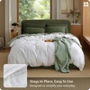 Bedsure PureWoven 100% Washed Cotton Duvet Cover Only, Queen,Frosted Almond | Linen Like Textured, Minimalist Bedding, Plain Soft for All Seasons, Zipper Closure, 8 Corner Ties, Good Housekeeping Seal(06 – Bright White (Duvet Cover Only))