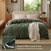Bedsure PureWoven 100% Washed Cotton Duvet Cover Only, Queen,Frosted Almond | Linen Like Textured, Minimalist Bedding, Plain Soft for All Seasons, Zipper Closure, 8 Corner Ties, Good Housekeeping Seal(04 – Olive Green (Duvet Cover Only))