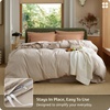 Bedsure PureWoven 100% Washed Cotton Duvet Cover Only, Queen,Frosted Almond | Linen Like Textured, Minimalist Bedding, Plain Soft for All Seasons, Zipper Closure, 8 Corner Ties, Good Housekeeping Seal(02 – Oatmeal (Duvet Cover Only))