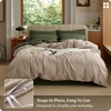 Bedsure PureWoven 100% Washed Cotton Duvet Cover Only, Queen,Frosted Almond | Linen Like Textured, Minimalist Bedding, Plain Soft for All Seasons, Zipper Closure, 8 Corner Ties, Good Housekeeping Seal(03 – Frosted Almond (Duvet Cover Only))