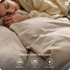 Bedsure PureWoven 100% Washed Cotton Duvet Cover Set, Queen Size, 3-PC | Linen Like Texture, Percale Breathable Bedding Set for All Seasons, Zipper Closure, 8 Corner Ties, Natural White, 90″ X 90″(03 – Frosted Almond (No Comforter))
