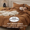 Bedsure PureWoven 100% Washed Cotton Duvet Cover Set, Queen Size, 3-PC | Linen Like Texture, Percale Breathable Bedding Set for All Seasons, Zipper Closure, 8 Corner Ties, Natural White, 90″ X 90″(23 – Hazelnut Brown (No Comforter))