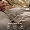 Bedsure PureWoven 100% Washed Cotton Duvet Cover Set, Queen Size, 3-PC | Linen Like Texture, Percale Breathable Bedding Set for All Seasons, Zipper Closure, 8 Corner Ties, Natural White, 90″ X 90″(06 – Light Brown (No Comforter))