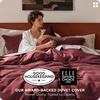 Bedsure PureWoven 3 Pieces 100% Cotton Waffle Duvet Cover Set, Queen, White | Waffle Weave Texture, Soft, Skin-Friendly, Breathable, All-Season, Machine Washable, Home Decor Gift, Good Housekeeping Seal(08 – Maroon Red (No Comforter))