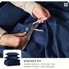 Bedsure PureWoven 3 Pieces 100% Cotton Waffle Duvet Cover Set, Queen, White | Waffle Weave Texture, Soft, Skin-Friendly, Breathable, All-Season, Machine Washable, Home Decor Gift, Good Housekeeping Seal(17 – Navy (No Comforter))