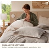 Bedsure PureWoven 3 Pieces 100% Cotton Waffle Duvet Cover Set, Queen, White | Waffle Weave Texture, Soft, Skin-Friendly, Breathable, All-Season, Machine Washable, Home Decor Gift, Good Housekeeping Seal(04 – Linen (No Comforter))