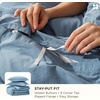 Bedsure PureWoven 3 Pieces 100% Cotton Waffle Duvet Cover Set, Queen, White | Waffle Weave Texture, Soft, Skin-Friendly, Breathable, All-Season, Machine Washable, Home Decor Gift, Good Housekeeping Seal(16 – Grey Blue (No Comforter))