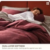 Bedsure PureWoven 3 Pieces 100% Cotton Waffle Duvet Cover Set, Queen, White | Waffle Weave Texture, Soft, Skin-Friendly, Breathable, All-Season, Machine Washable, Home Decor Gift, Good Housekeeping Seal(08 – Maroon Red (No Comforter))