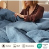 Bedsure PureWoven 3 Pieces 100% Cotton Waffle Duvet Cover Set, Queen, White | Waffle Weave Texture, Soft, Skin-Friendly, Breathable, All-Season, Machine Washable, Home Decor Gift, Good Housekeeping Seal(16 – Grey Blue (No Comforter))