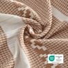 Bedsure PureWoven 3 Pieces 100% Cotton Waffle Duvet Cover Set, Queen, White | Waffle Weave Texture, Soft, Skin-Friendly, Breathable, All-Season, Machine Washable, Home Decor Gift, Good Housekeeping Seal(19 – Strip Terracotta (No Comforter))