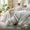 Bedsure PureWoven 3 Pieces 100% Cotton Waffle Duvet Cover Set, Queen, White | Waffle Weave Texture, Soft, Skin-Friendly, Breathable, All-Season, Machine Washable, Home Decor Gift, Good Housekeeping Seal(19 – Strip White (No Comforter))