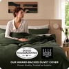 Bedsure PureWoven 3 Pieces 100% Cotton Waffle Duvet Cover Set, Queen, White | Waffle Weave Texture, Soft, Skin-Friendly, Breathable, All-Season, Machine Washable, Home Decor Gift, Good Housekeeping Seal(14 – Olive Green (No Comforter))