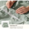 Bedsure PureWoven 3 Pieces 100% Cotton Waffle Duvet Cover Set, Queen, White | Waffle Weave Texture, Soft, Skin-Friendly, Breathable, All-Season, Machine Washable, Home Decor Gift, Good Housekeeping Seal(11 – Sage Green (No Comforter))