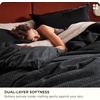 Bedsure PureWoven 3 Pieces 100% Cotton Waffle Duvet Cover Set, Queen, White | Waffle Weave Texture, Soft, Skin-Friendly, Breathable, All-Season, Machine Washable, Home Decor Gift, Good Housekeeping Seal(19 – Black (No Comforter))