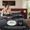 Bedsure PureWoven 3 Pieces 100% Cotton Waffle Duvet Cover Set, Queen, White | Waffle Weave Texture, Soft, Skin-Friendly, Breathable, All-Season, Machine Washable, Home Decor Gift, Good Housekeeping Seal(19 – Charcoal Black (No Comforter))