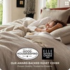 Bedsure PureWoven 3 Pieces 100% Cotton Waffle Duvet Cover Set, Queen, White | Waffle Weave Texture, Soft, Skin-Friendly, Breathable, All-Season, Machine Washable, Home Decor Gift, Good Housekeeping Seal(05 – Khaki (No Comforter))