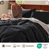 Bedsure PureWoven 3 Pieces 100% Cotton Waffle Duvet Cover Set, Queen, White | Waffle Weave Texture, Soft, Skin-Friendly, Breathable, All-Season, Machine Washable, Home Decor Gift, Good Housekeeping Seal(19 – Black (No Comforter))