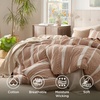 Bedsure PureWoven 3 Pieces 100% Cotton Waffle Duvet Cover Set, Queen, White | Waffle Weave Texture, Soft, Skin-Friendly, Breathable, All-Season, Machine Washable, Home Decor Gift, Good Housekeeping Seal(19 – Strip Terracotta (No Comforter))