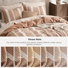 Bedsure PureWoven 3 Pieces 100% Cotton Waffle Duvet Cover Set, Queen, White | Waffle Weave Texture, Soft, Skin-Friendly, Breathable, All-Season, Machine Washable, Home Decor Gift, Good Housekeeping Seal(19 – Strip Terracotta (No Comforter))