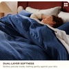 Bedsure PureWoven 3 Pieces 100% Cotton Waffle Duvet Cover Set, Queen, White | Waffle Weave Texture, Soft, Skin-Friendly, Breathable, All-Season, Machine Washable, Home Decor Gift, Good Housekeeping Seal(17 – Navy (No Comforter))