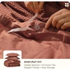 Bedsure PureWoven 3 Pieces 100% Cotton Waffle Duvet Cover Set, Queen, White | Waffle Weave Texture, Soft, Skin-Friendly, Breathable, All-Season, Machine Washable, Home Decor Gift, Good Housekeeping Seal(07 – Burnt Orange (No Comforter))