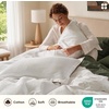 Bedsure PureWoven 3 Pieces 100% Cotton Waffle Duvet Cover Set, Queen, White | Waffle Weave Texture, Soft, Skin-Friendly, Breathable, All-Season, Machine Washable, Home Decor Gift, Good Housekeeping Seal(01 – Coconut White (No Comforter))