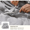 Bedsure PureWoven 3 Pieces 100% Cotton Waffle Duvet Cover Set, Queen, White | Waffle Weave Texture, Soft, Skin-Friendly, Breathable, All-Season, Machine Washable, Home Decor Gift, Good Housekeeping Seal(18 – Grey (No Comforter))
