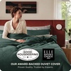 Bedsure PureWoven 3 Pieces 100% Cotton Waffle Duvet Cover Set, Queen, White | Waffle Weave Texture, Soft, Skin-Friendly, Breathable, All-Season, Machine Washable, Home Decor Gift, Good Housekeeping Seal(13 – Forest Green (No Comforter))
