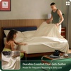 Bedsure PureWoven Bamboo Viscose Cooling Sheets Queen, 4 PCS | Rayon Cotton Serene Blend, Breathable & Buttery Soft, Deep Pocket Up to 18″, Hotel Luxury Bedding for Hot Sleepers, White(Beige)