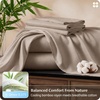 Bedsure PureWoven Bamboo Viscose Cooling Sheets Queen, 4 PCS | Rayon Cotton Serene Blend, Breathable & Buttery Soft, Deep Pocket Up to 18″, Hotel Luxury Bedding for Hot Sleepers, White(Simply Taupe)