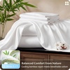 Bedsure PureWoven Bamboo Viscose Cooling Sheets Queen, 4 PCS | Rayon Cotton Serene Blend, Breathable & Buttery Soft, Deep Pocket Up to 18″, Hotel Luxury Bedding for Hot Sleepers, White(White)