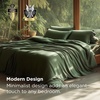 Bedsure PureWoven Cooling Duvet Cover, Ideal for Hot Sleepers, Queen Size | 100% Viscose Derived from Bamboo, Lightweight & Silky Soft, Breathable Moisture-Wicking Bedding Set, 3 Pieces, Olive Green(04 – Olive Green (No Comforter))