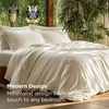 Bedsure PureWoven Cooling Duvet Cover, Ideal for Hot Sleepers, Queen Size | 100% Viscose Derived from Bamboo, Lightweight & Silky Soft, Breathable Moisture-Wicking Bedding Set, 3 Pieces, Olive Green(01 – Light Beige (No Comforter))