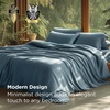 Bedsure PureWoven Cooling Duvet Cover, Ideal for Hot Sleepers, Queen Size | 100% Viscose Derived from Bamboo, Lightweight & Silky Soft, Breathable Moisture-Wicking Bedding Set, 3 Pieces, Olive Green(09 – Grey Blue (No Comforter))