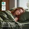 Bedsure PureWoven Cooling Duvet Cover, Ideal for Hot Sleepers, Queen Size | 100% Viscose Derived from Bamboo, Lightweight & Silky Soft, Breathable Moisture-Wicking Bedding Set, 3 Pieces, Olive Green(04 – Olive Green (No Comforter))