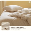 Bedsure PureWoven Cooling Duvet Cover, Ideal for Hot Sleepers, Queen Size | Cotton Blend Viscose Derived from Bamboo, Breathable & Buttery Soft, Hotel Luxury Bedding Set, White(09 – Cooling Beige (No Comforter))