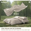 Bedsure PureWoven Cooling Duvet Cover, Ideal for Hot Sleepers, Queen Size | Cotton Blend Viscose Derived from Bamboo, Breathable & Buttery Soft, Hotel Luxury Bedding Set, White(02 – Cooling Linen (No Comforter))