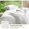 Bedsure PureWoven Cooling Duvet Cover, Ideal for Hot Sleepers, Queen Size | Cotton Blend Viscose Derived from Bamboo, Breathable & Buttery Soft, Hotel Luxury Bedding Set, White(01 – Cooling White (No Comforter))