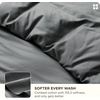 Bedsure PureWoven Cooling Duvet Cover, Ideal for Hot Sleepers, Queen Size | Cotton Blend Viscose Derived from Bamboo, Breathable & Buttery Soft, Hotel Luxury Bedding Set, White(06 – Cooling Grey (No Comforter))