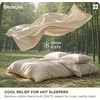 Bedsure PureWoven Cooling Duvet Cover, Ideal for Hot Sleepers, Queen Size | Cotton Blend Viscose Derived from Bamboo, Breathable & Buttery Soft, Hotel Luxury Bedding Set, White(09 – Cooling Beige (No Comforter))
