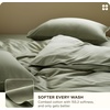 Bedsure PureWoven Cooling Duvet Cover, Ideal for Hot Sleepers, Queen Size | Cotton Blend Viscose Derived from Bamboo, Breathable & Buttery Soft, Hotel Luxury Bedding Set, Sage Green