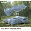 Bedsure PureWoven Cooling Duvet Cover, Ideal for Hot Sleepers, Queen Size | Cotton Blend Viscose Derived from Bamboo, Breathable & Buttery Soft, Hotel Luxury Bedding Set, White(05 – Cooling Light Blue (No Comforter))