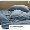 Bedsure PureWoven Cooling Duvet Cover, Ideal for Hot Sleepers, Queen Size | Cotton Blend Viscose Derived from Bamboo, Breathable & Buttery Soft, Hotel Luxury Bedding Set, White(07 – Cooling Dusty Blue (No Comforter))