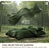 Bedsure PureWoven Cooling Duvet Cover, Ideal for Hot Sleepers, Queen Size | Cotton Blend Viscose Derived from Bamboo, Breathable & Buttery Soft, Hotel Luxury Bedding Set, White(08 – Cooling Olive Green (No Comforter))
