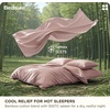 Bedsure PureWoven Cooling Duvet Cover, Ideal for Hot Sleepers, Queen Size | Cotton Blend Viscose Derived from Bamboo, Breathable & Buttery Soft, Hotel Luxury Bedding Set, White(10 – Cooling Petal Pink (No Comforter))