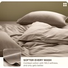 Bedsure PureWoven Cooling Duvet Cover, Ideal for Hot Sleepers, Queen Size | Cotton Blend Viscose Derived from Bamboo, Breathable & Buttery Soft, Hotel Luxury Bedding Set, White(03 – Cooling Khaki (No Comforter))