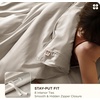 Bedsure PureWoven Cooling Duvet Cover, Ideal for Hot Sleepers, Queen Size | Cotton Blend Viscose Derived from Bamboo, Breathable & Buttery Soft, Hotel Luxury Bedding Set, White(02 – Cooling Linen (No Comforter))